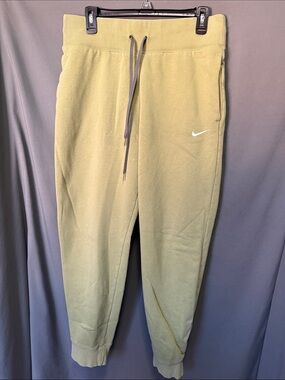 Nike Olive Green Fleece Joggers with White Swoosh